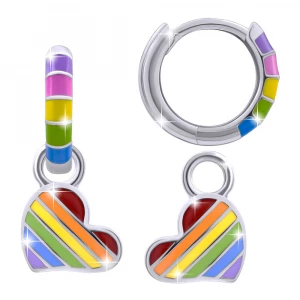 Сережки з підвісами UMa&UMi Серце кольорове (0010000015966)