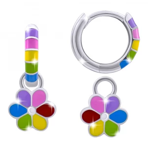 Сережки з підвісами UMa&UMi Ромашка кольорова (0010000015973)