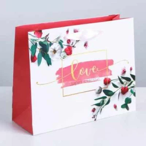 Подарочный конверт, Дарите Счастье, 3680780 Пакет подарочный ламинированный «Любовь дарит тебе счастье»